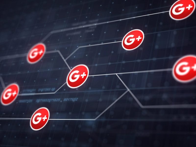 Google Plus Icon Line Connection of Circuit Board